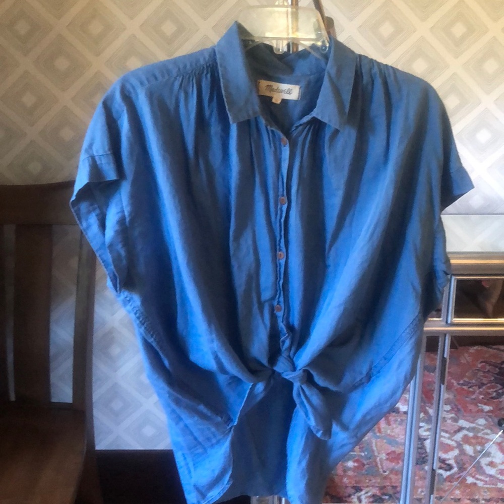 Madewell gauzy chambray blouse